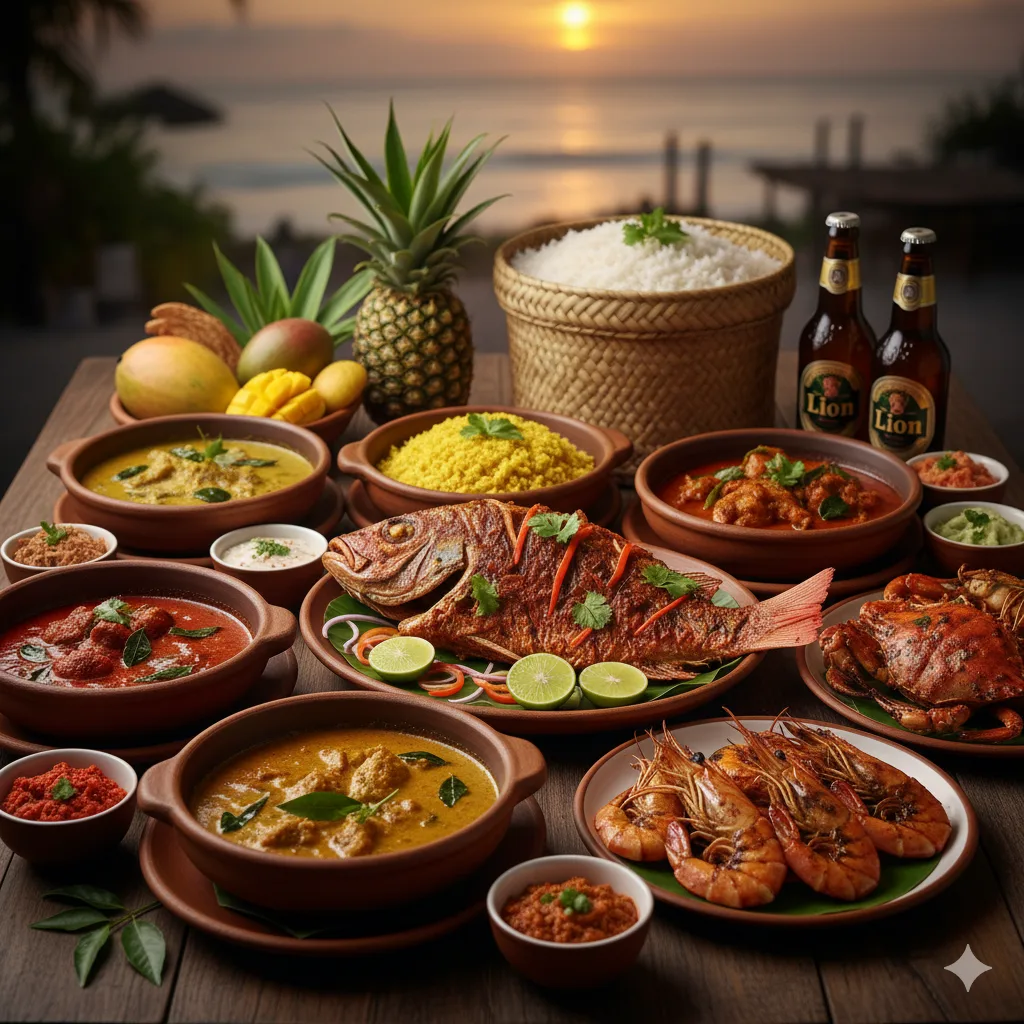 Fresh seafood and authentic Sri Lankan curries around Weligama.