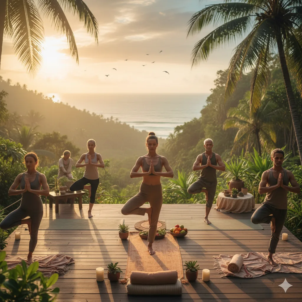 Yoga classes and Ayurvedic spa treatments for relaxation near Weligama.